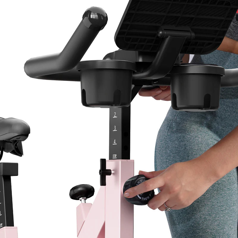 DeerRun S500 Rose Indoor-Smart-Bike mit einstellbarem magnetischem Widerstand und leisem Riemen und PitPat App