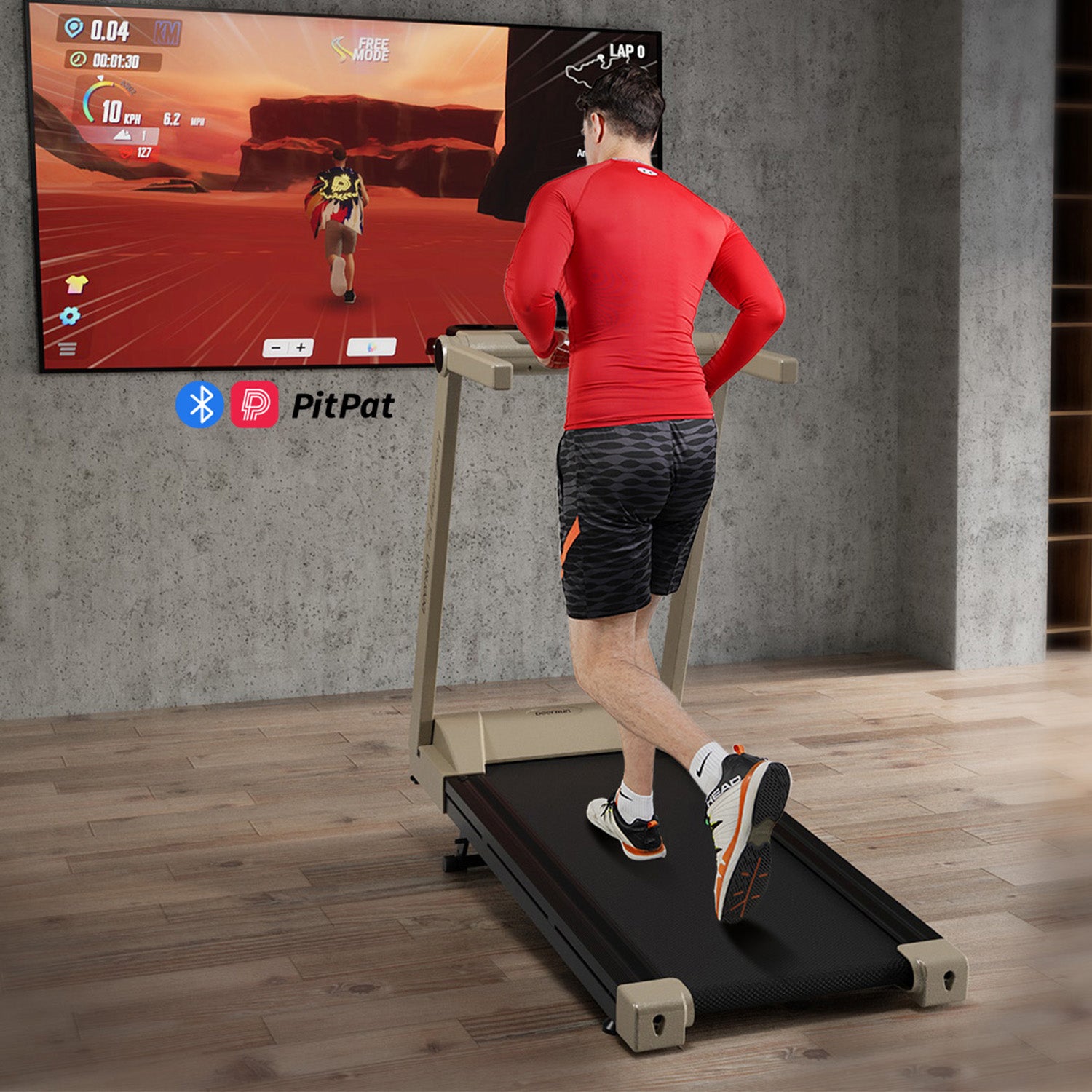 DeerRun A1 Pro Starligh-Edition faltbares Laufband mit 6 % Steigung, Bluetooth und drahtloser Fernbedienung