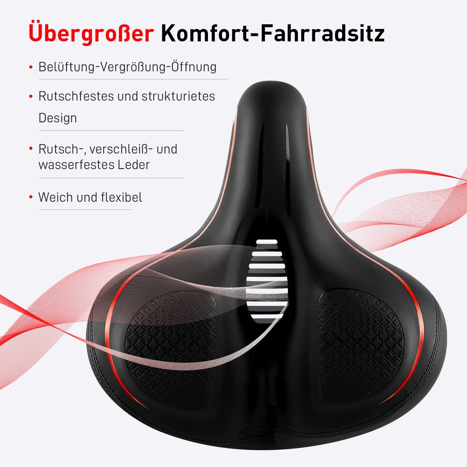 DeerRun® Übergroßer Fahrradsitz für Smart-Bike mit Komfortkissen