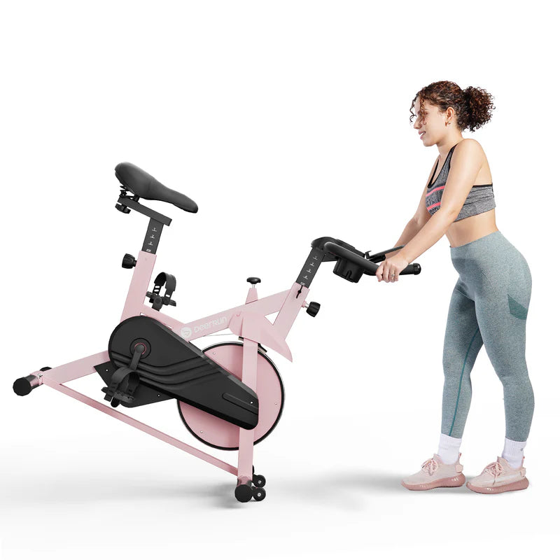 DeerRun S500 Rose Indoor-Smart-Bike mit einstellbarem magnetischem Widerstand und leisem Riemen und PitPat App