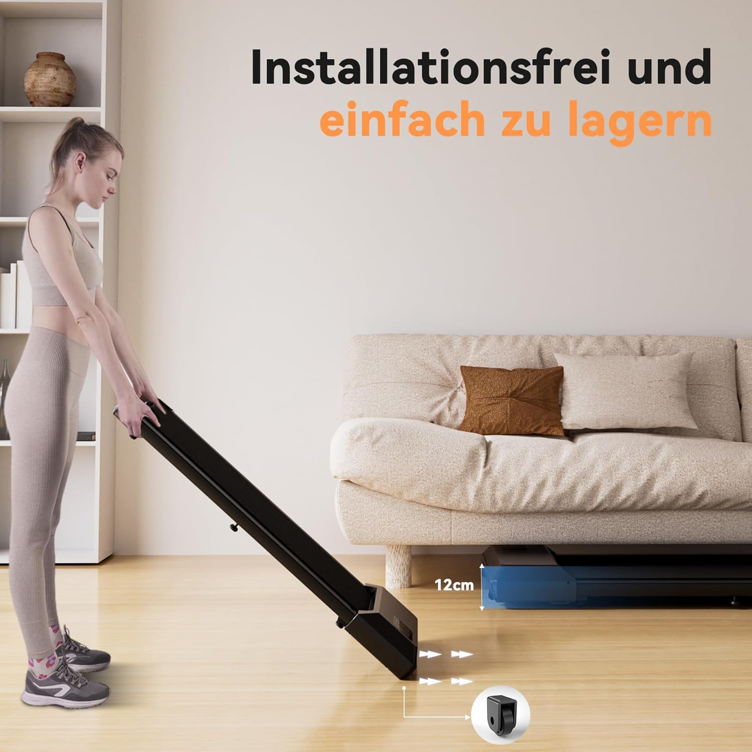 DeerRun Q1 Urban Upgrade | Smart-Walk-Laufband mit 136 kg Tragfähigkeit und Fernbedienung