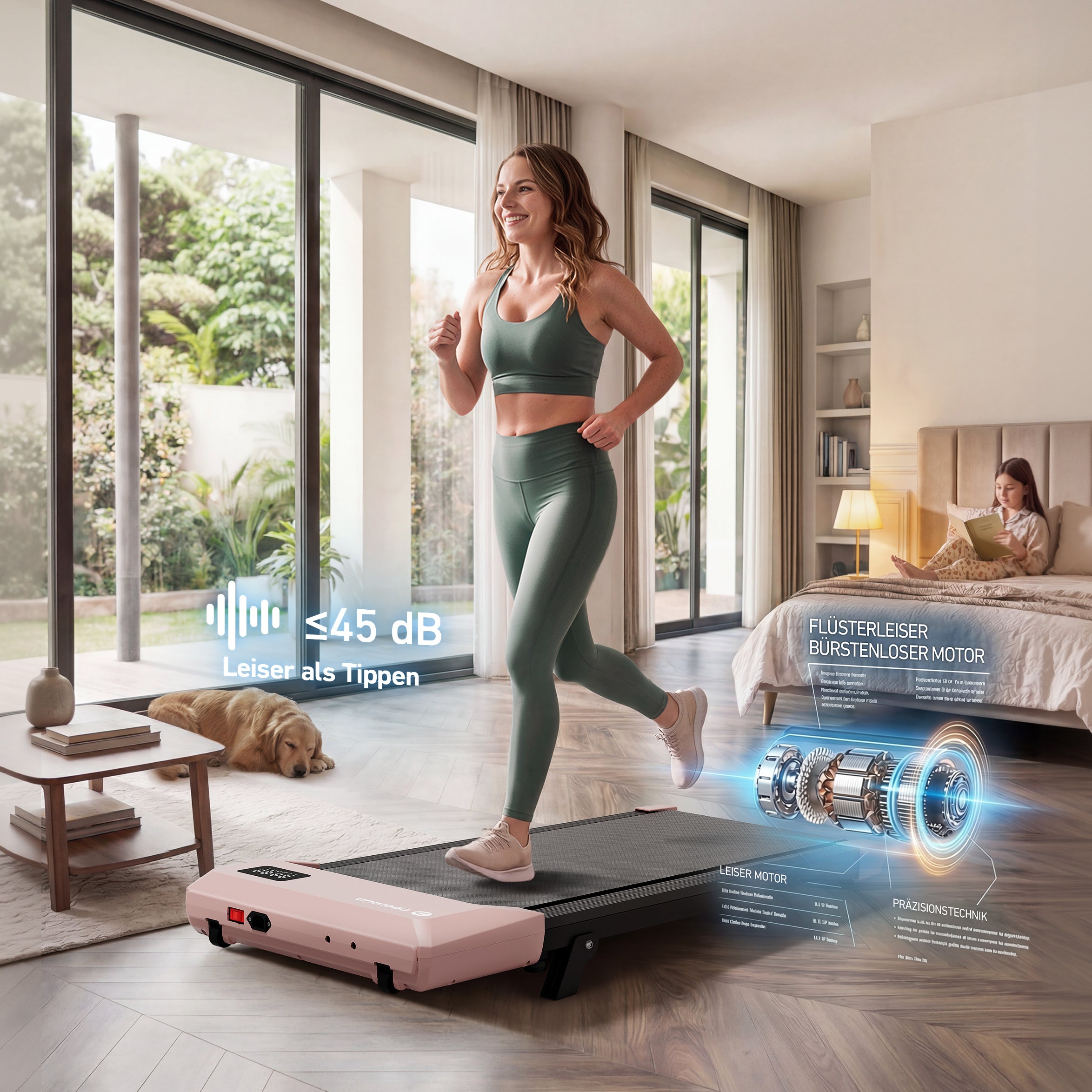 DeerRun Q2 Urban Walking Pad mit Steigung & Fernbedienung – 1–6 km/h