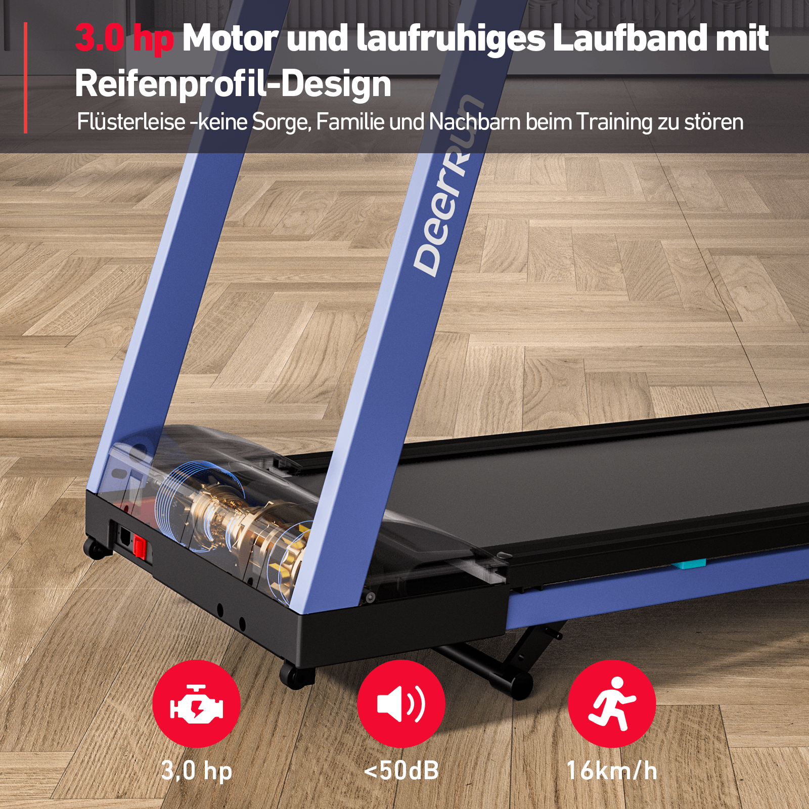 DeerRun A1 Pro Klappbares Laufband #Farbe_Blau
