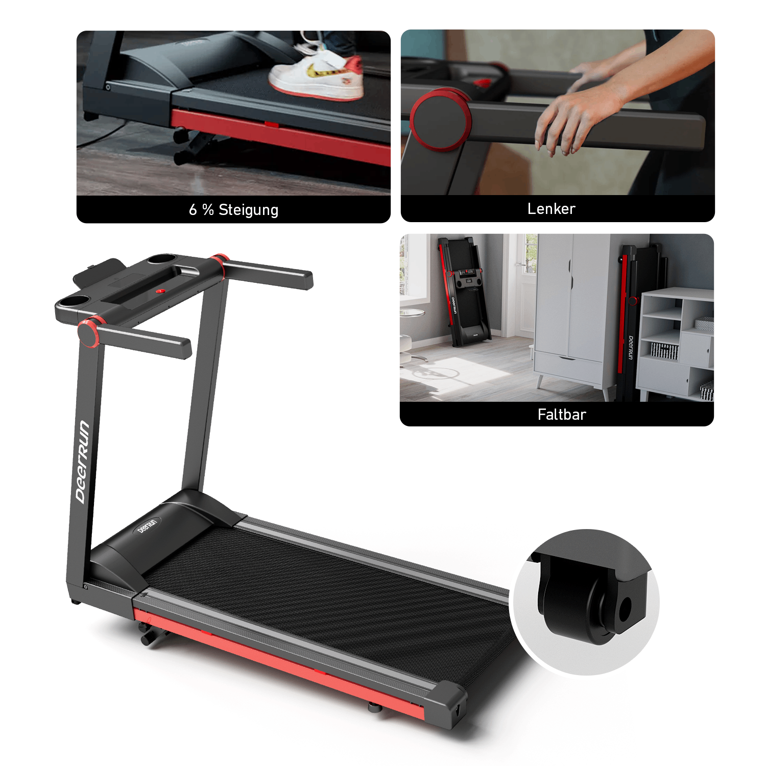DeerRun A1 Pro Klappbares Laufband #Farbe_Schwarz