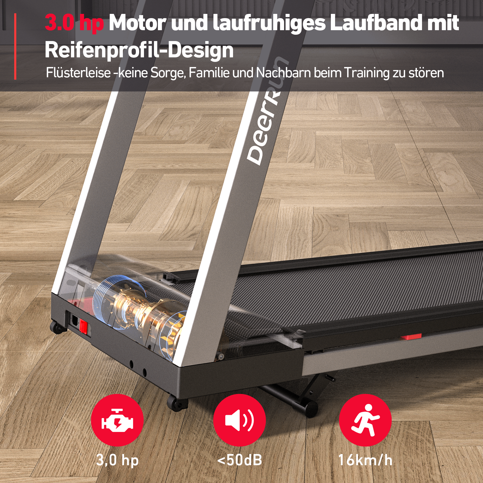 DeerRun A1 Pro Klappbares Laufband #Farbe_Silber