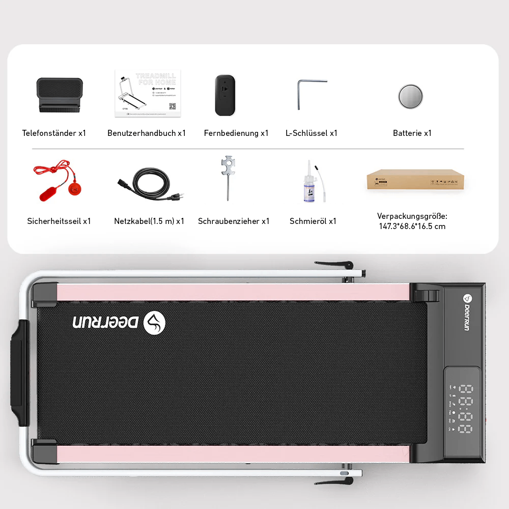 DeerRun A5 Pro Smartes 2 in 1 Laufband #Farbe_Rosa