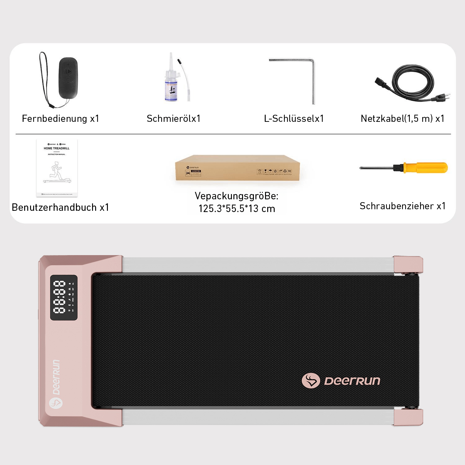 DeerRun Q1 Plus Smart Walk Laufband #Farbe_Roségold