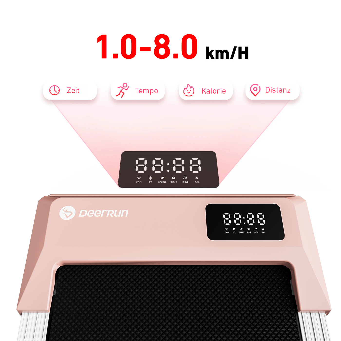 DeerRun Q1 Plus Smart Walk Laufband #Farbe_Roségold