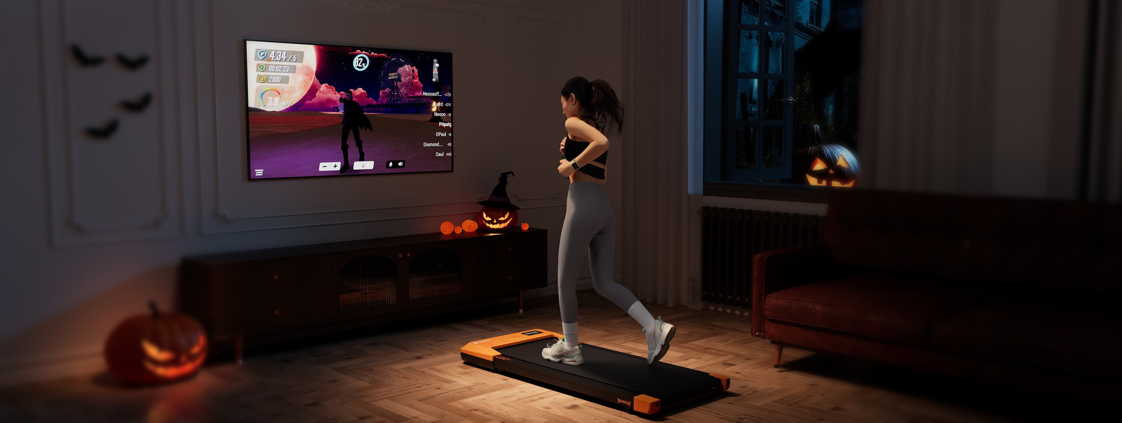 DeerRun Q1 Plus Smartes Walking Pad-Halloween Sondermodell Details