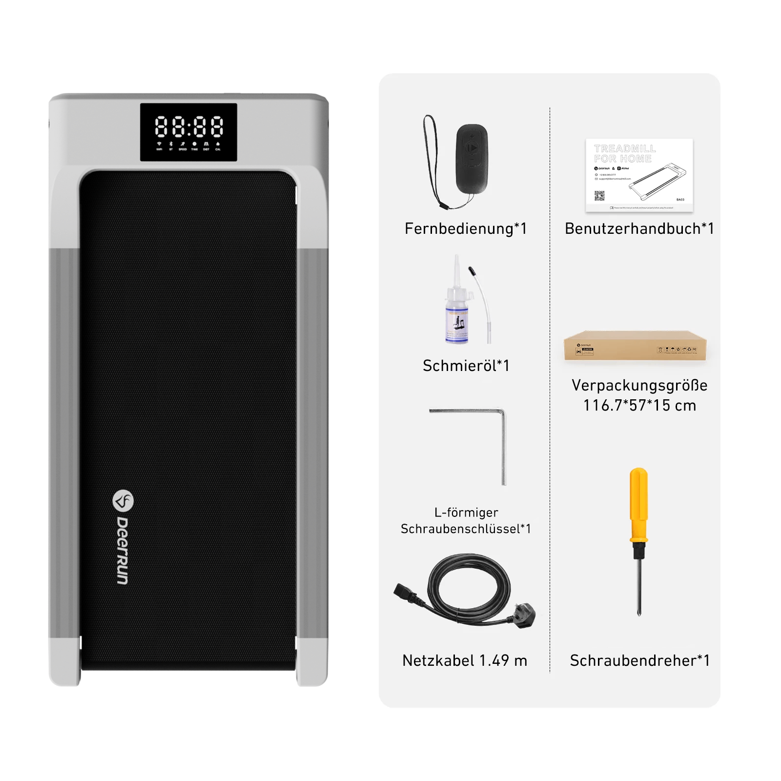 DeerRun Q1 Urban Pro Smart Walk Laufband #Farbe_Weiß