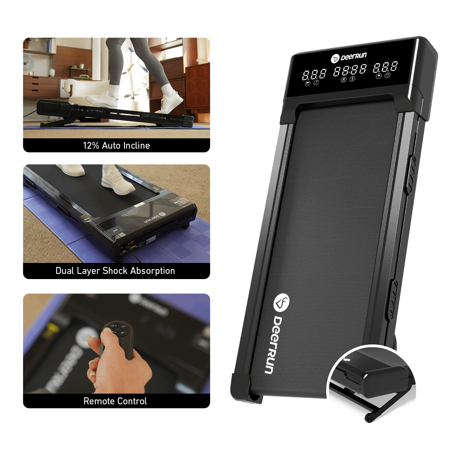 DeerRun Z10 Smart Incline Laufband #Farbe_Schwarz