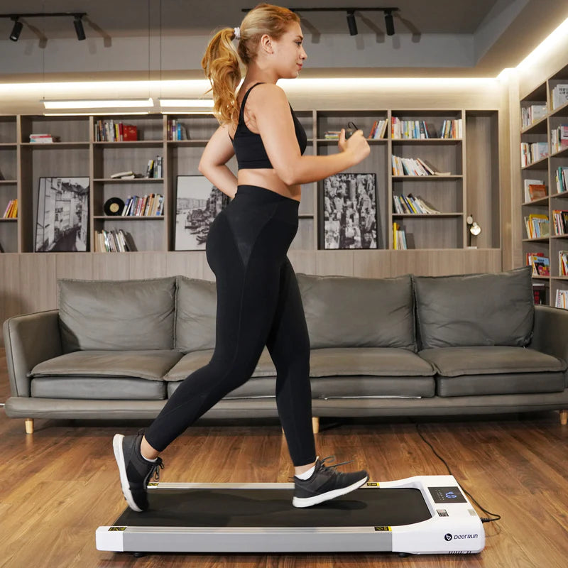 DeerRun® Q1 Classic Pro Smart-Walk-Laufband – Längerer Laufgürtel und 136 kg Tragfähigkeit mit Fernbedienung