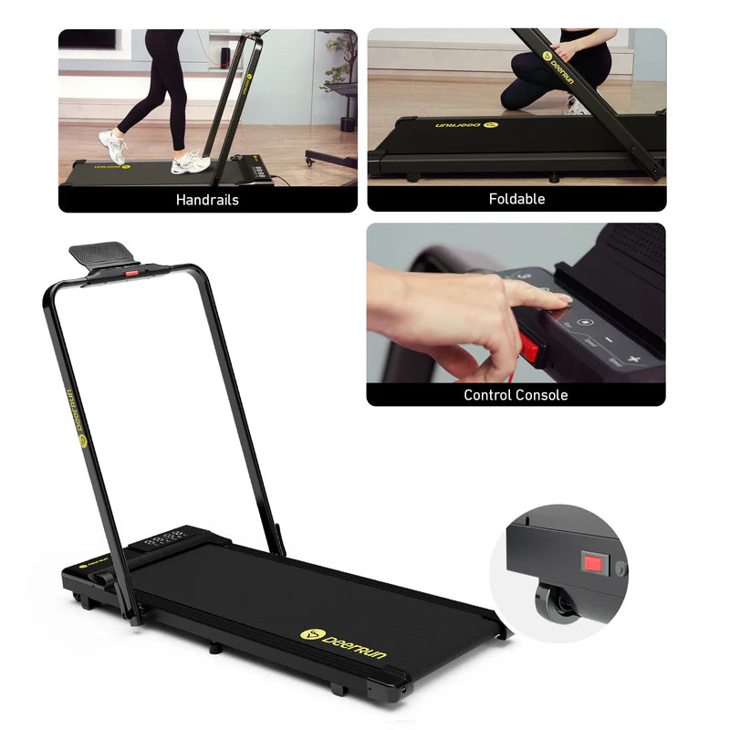 DeerRun A5 Pro Smartes 2 in 1 Laufband #Farbe_Schwarz