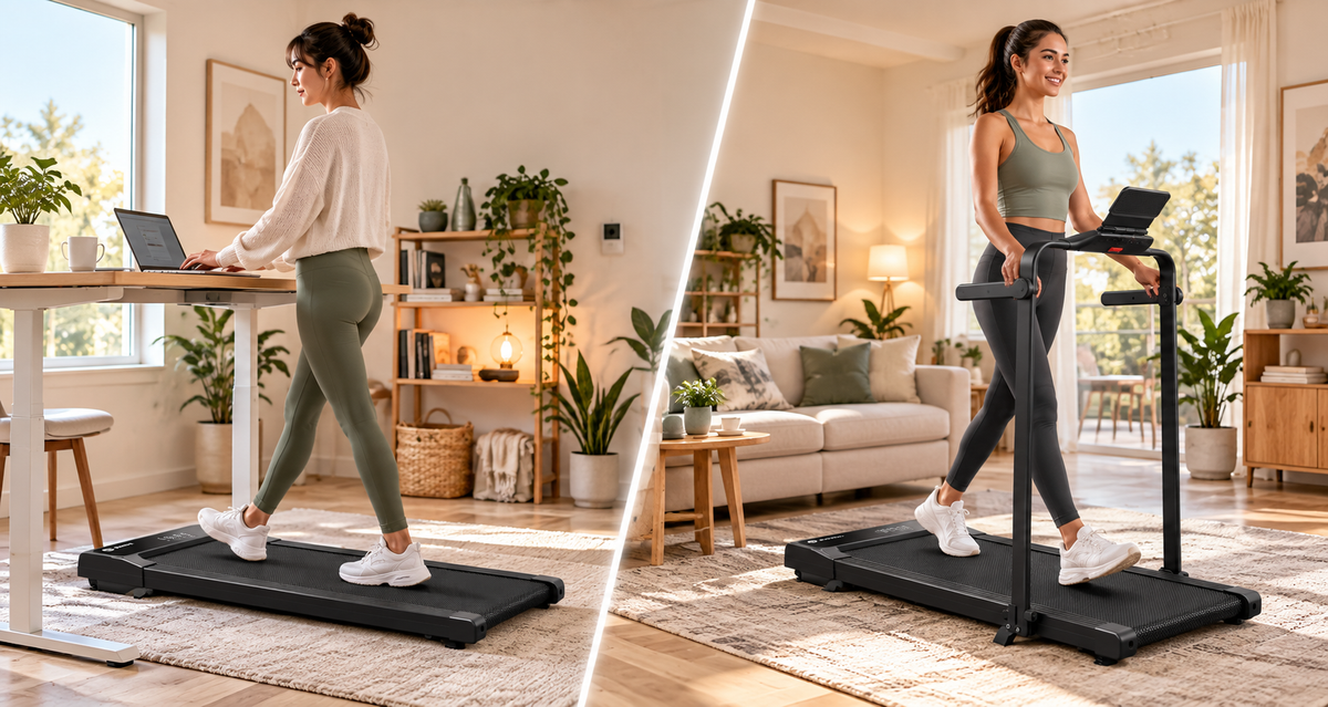 Braucht ein Walking Pad einen Handlauf? Darauf solltest du bei Fernbedienung, Handlauf und Nutzung unter dem Schreibtisch achten