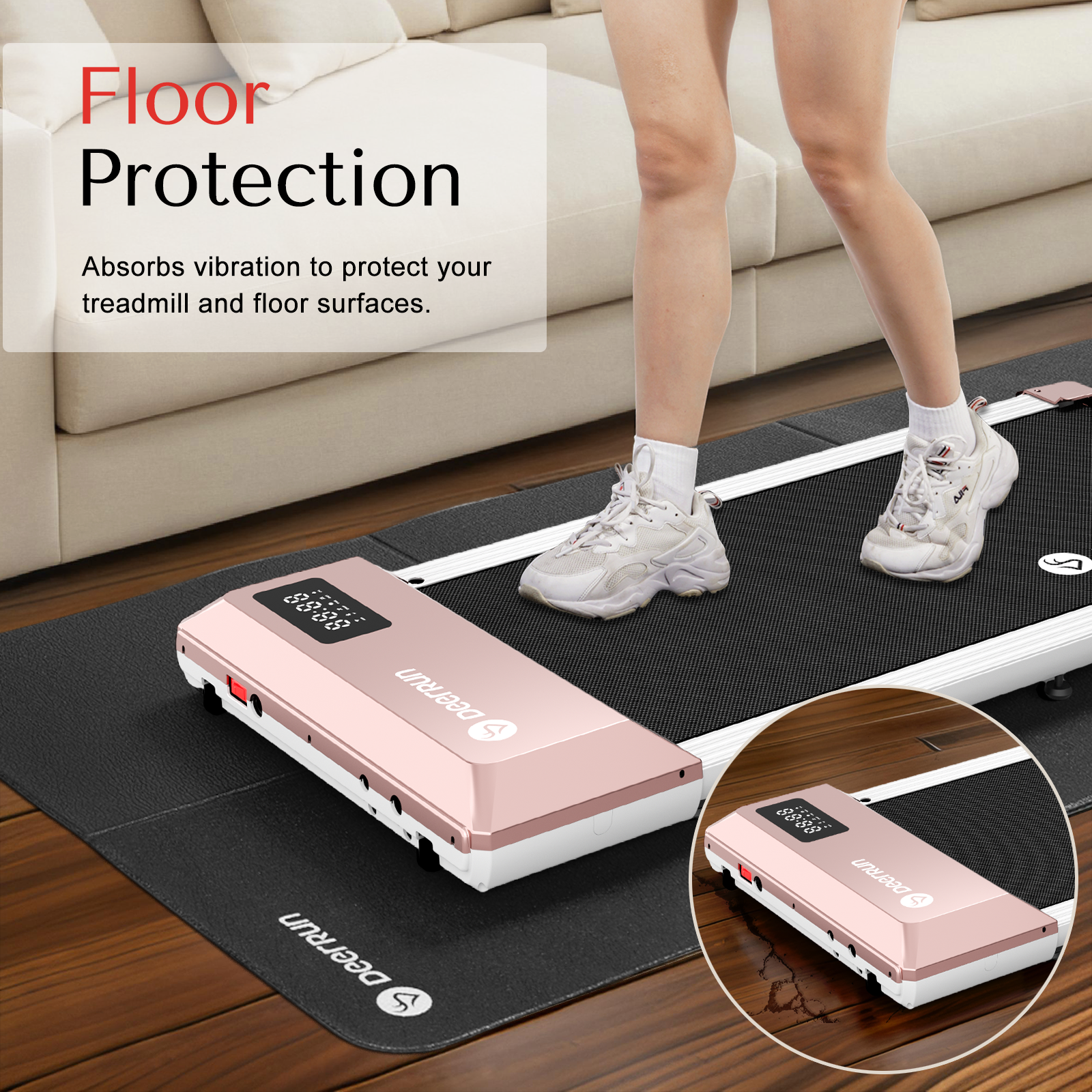 DeerRun Foldable Treadmill Mat - Waterproof, Anti-Slip, Noise-Reducing