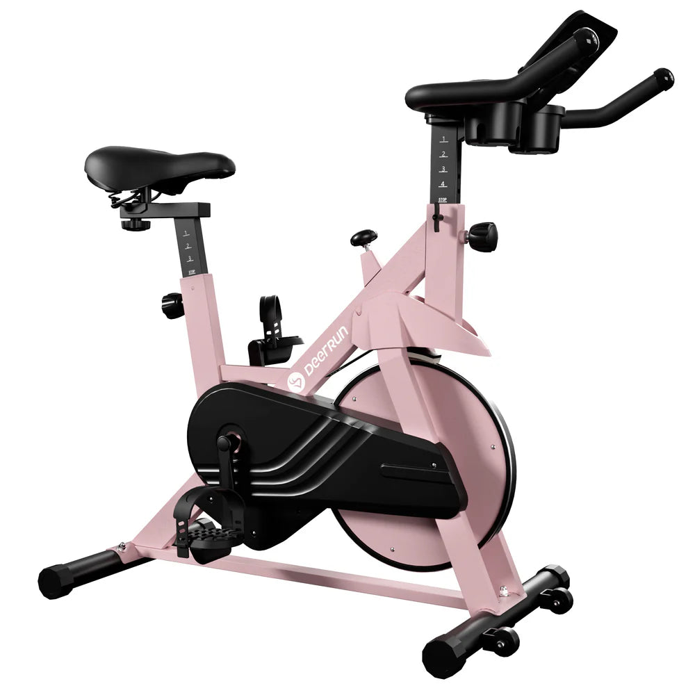 DeerRun S500 Rose Indoor-Smart-Bike mit einstellbarem magnetischem Widerstand und leisem Riemen und PitPat App