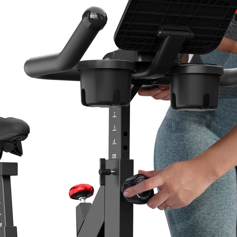 DeerRun S500 Schwarze Indoor-Smart-Bike mit einstellbarem magnetischem Widerstand und leisem Riemen und PitPat App