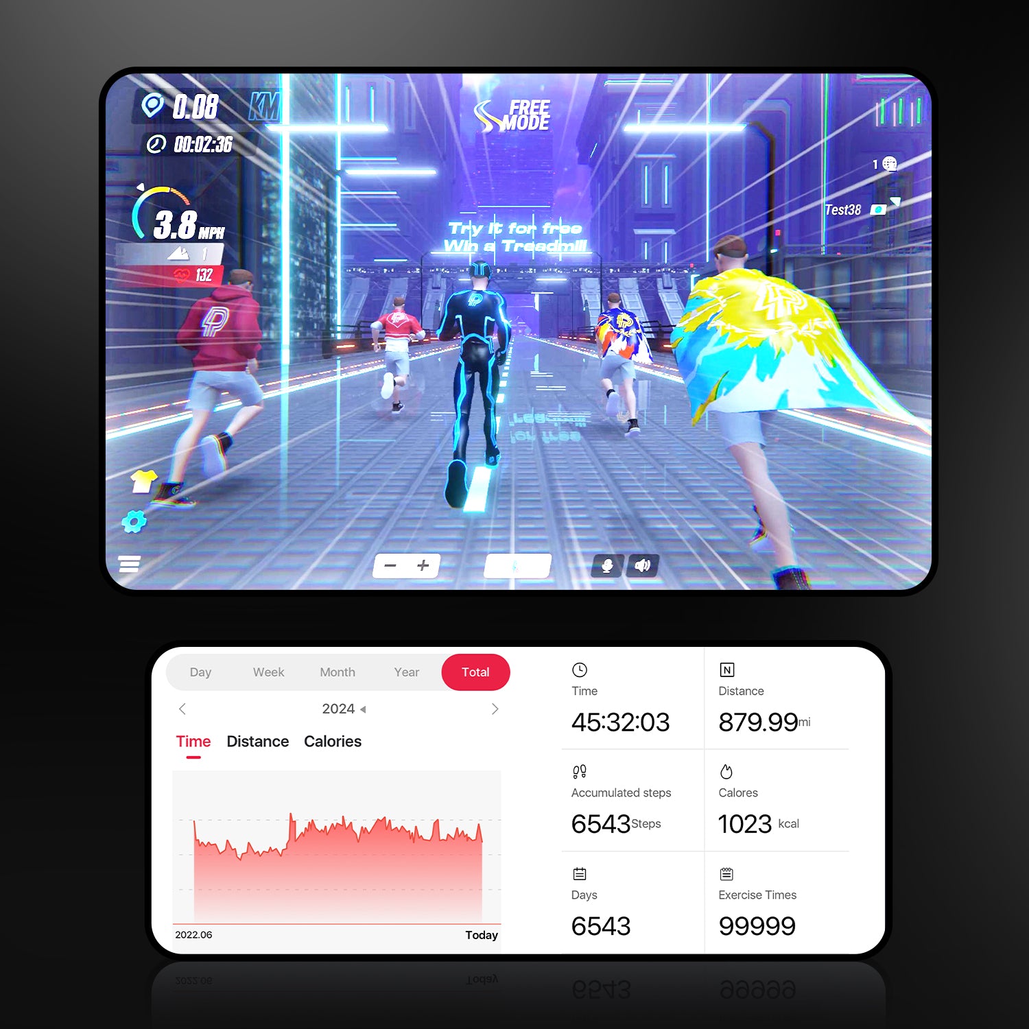 DeerRun Q2 Urban Plus Walking Pad mit 7% Steigung & platzsparendes, 1-6 km/h