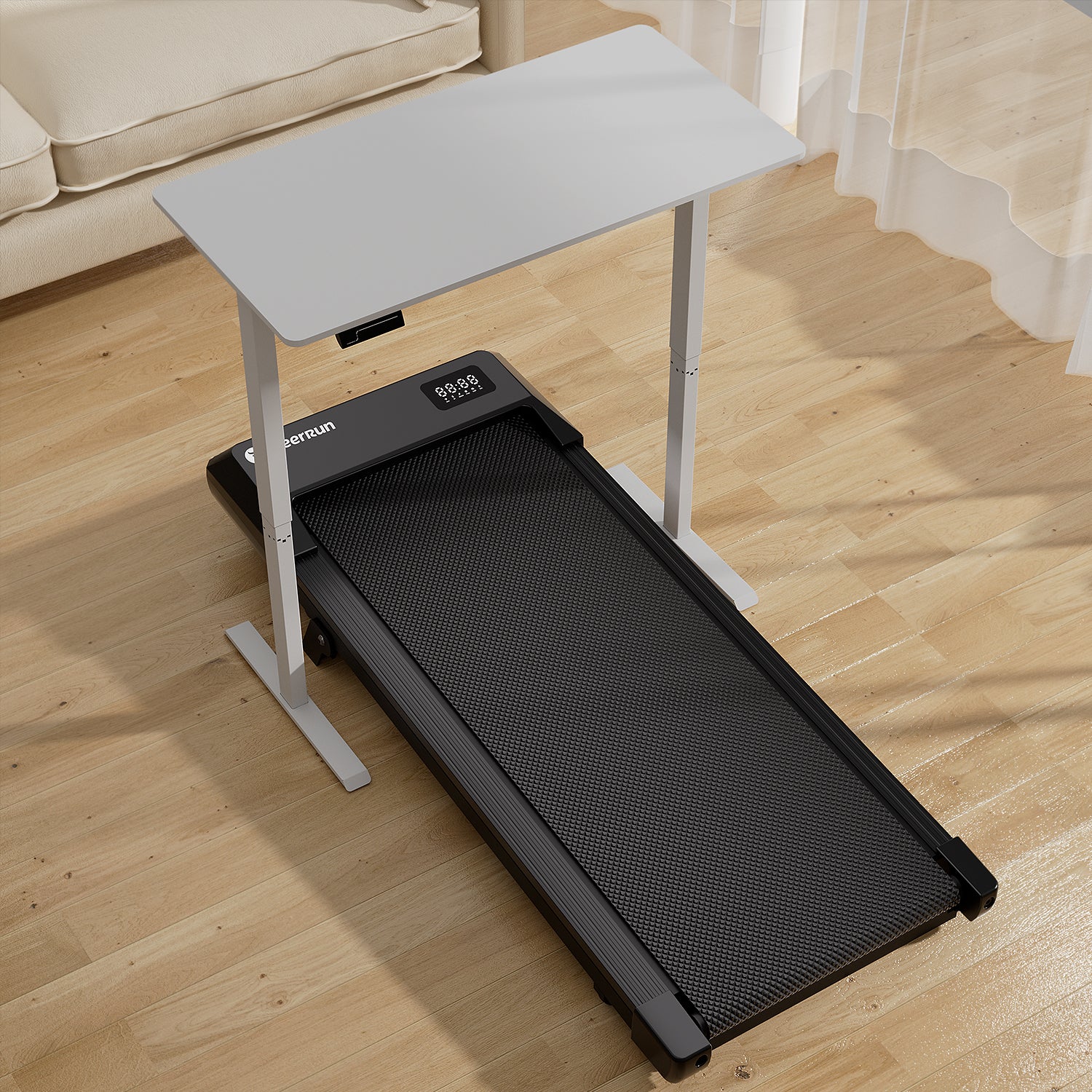 DeerRun Q2 Urban Plus Walking Pad mit 7% Steigung & platzsparendes, 1-6 km/h