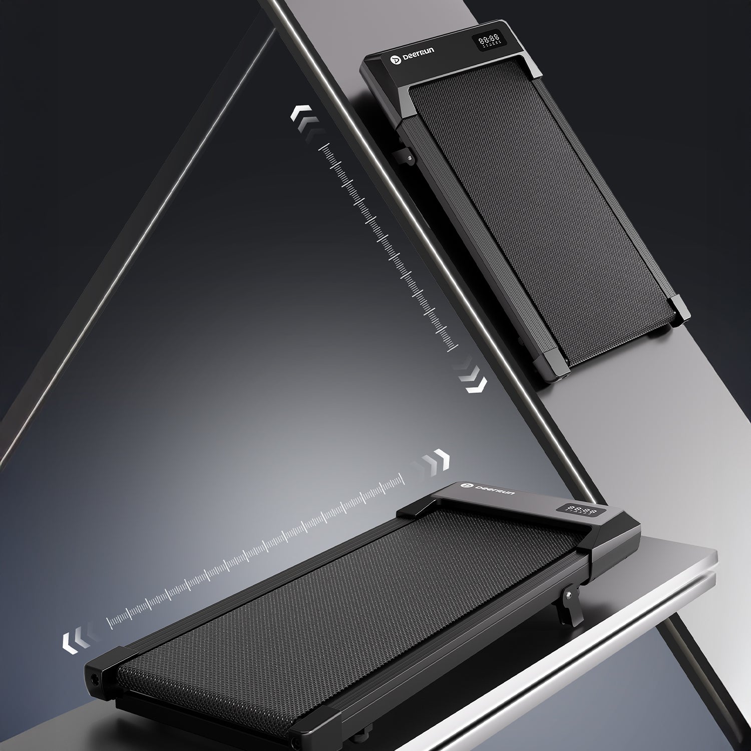 DeerRun Q2 Urban Plus Walking Pad mit 7% Steigung & platzsparendes, 1-6 km/h