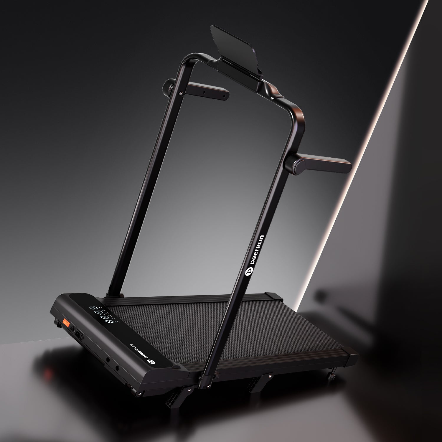 DeerRun 2026 Neues A6 Pro Laufband mit Griff, 5 % Steigung, 2-in-1-Design, Schwarz