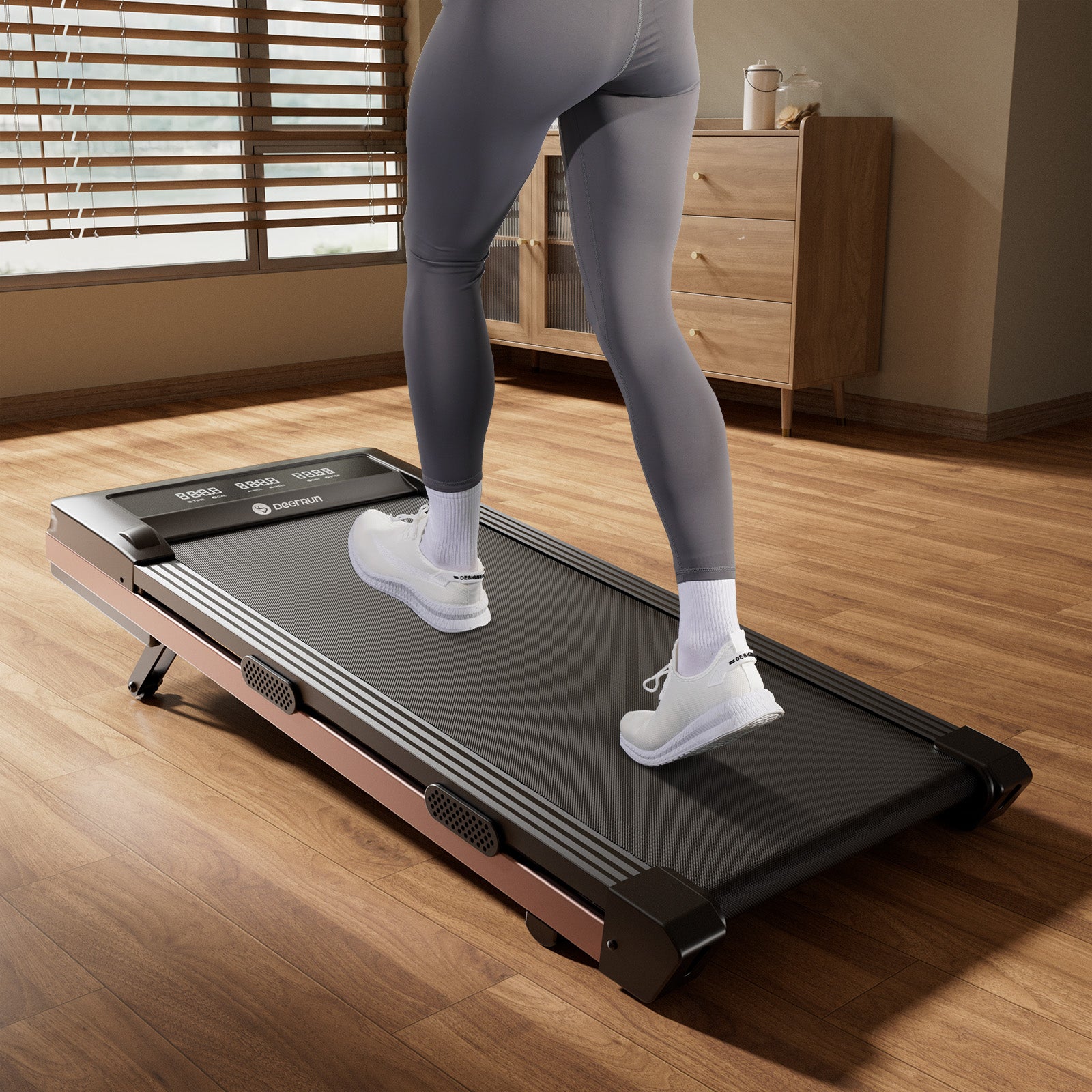 DeerRun Z10 Smart Incline Laufband #Farbe_Schwarz mit Roségold