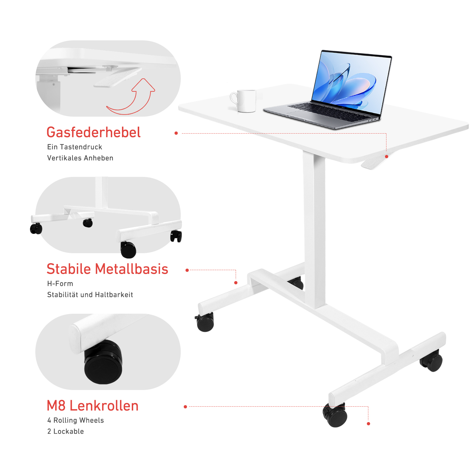 DeerRun® Höhenverstellbarer Stehschreibtisch