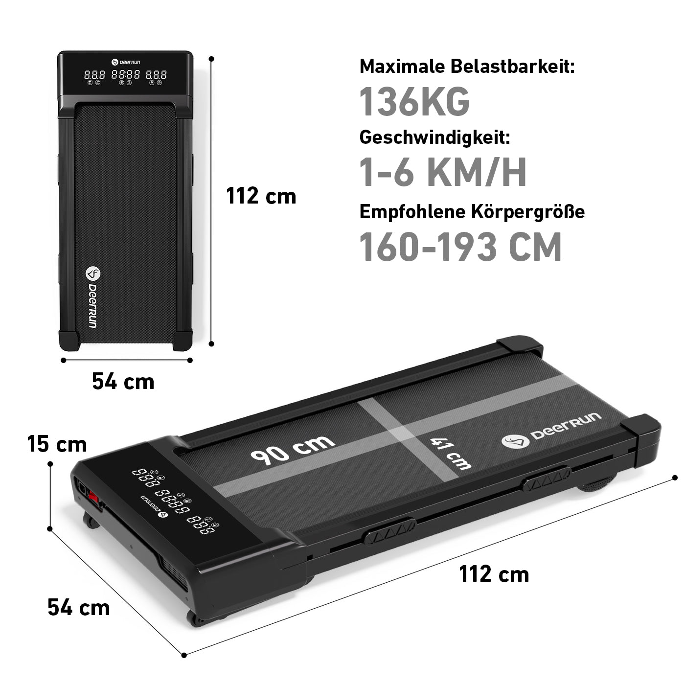 DeerRun Z10 Smart-Walk-Laufband mit 12% automatische Neigung und Fernbedienung