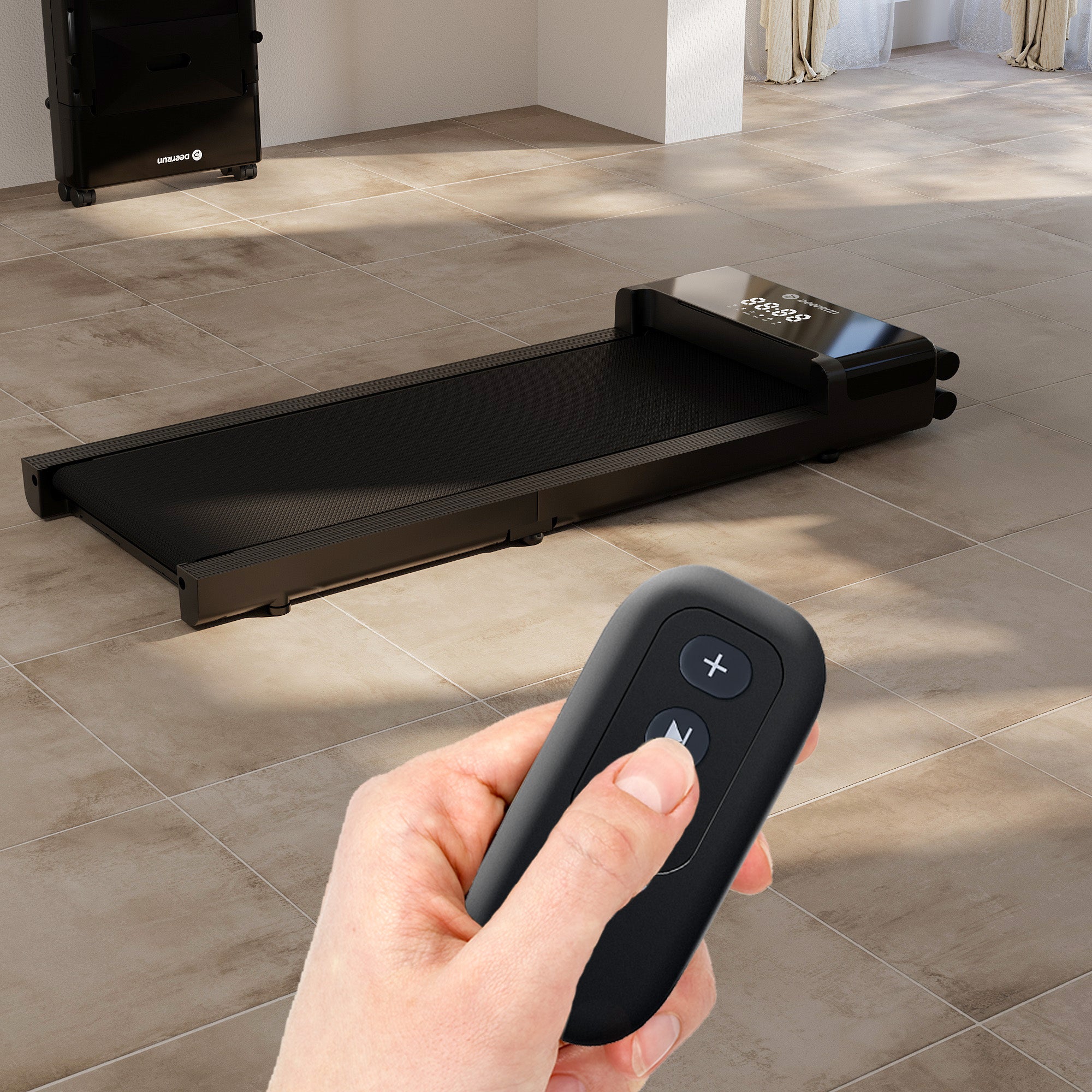 DeerRun Z20 Ultra‑Kompaktes, faltbares Laufband mit Gehmatte, für Büro und Zuhause,136 kg