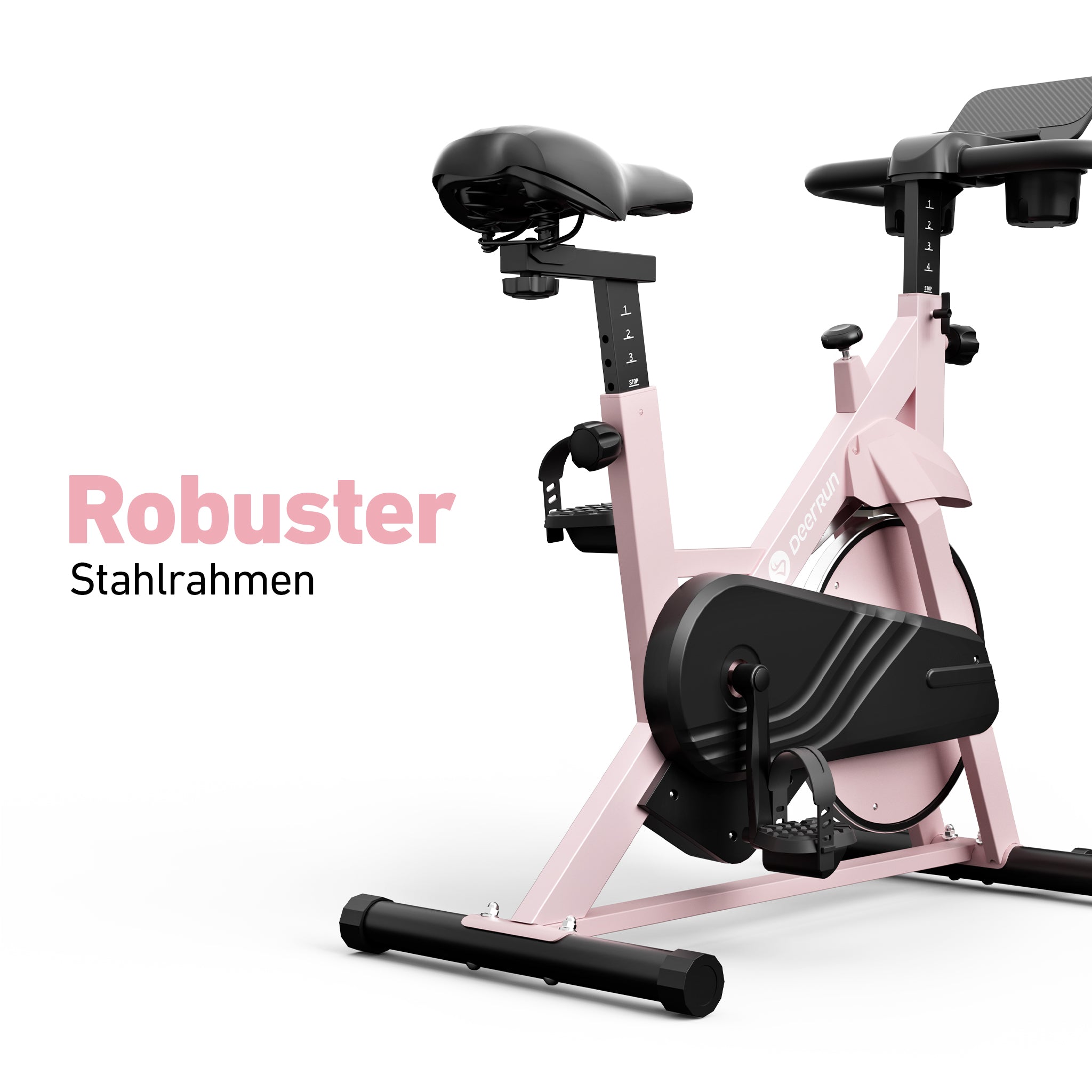 DeerRun S500 Rose Indoor-Smart-Bike mit einstellbarem magnetischem Widerstand und leisem Riemen und PitPat App