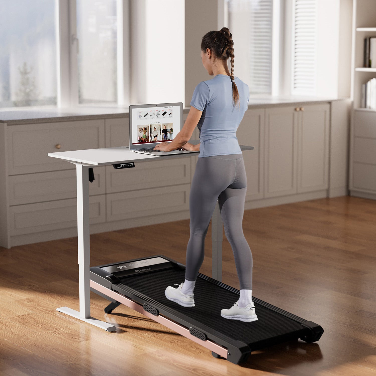 DeerRun Z10 Smart Incline Laufband #Farbe_Schwarz mit Roségold