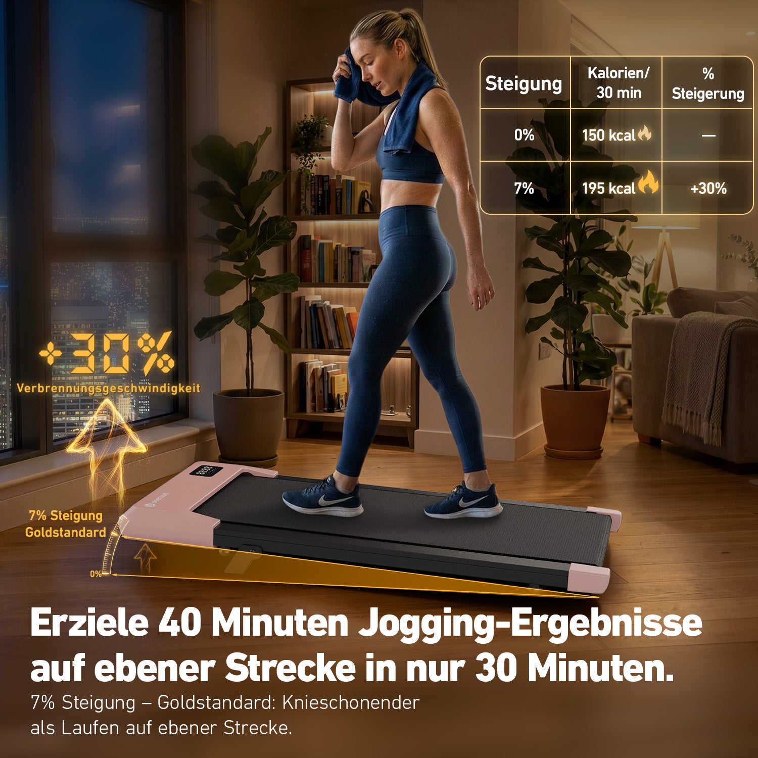 DeerRun Q2 Urban Smart-Walk-Laufband mit eine Anpassungskombination für die Arbeit von zu Hause aus