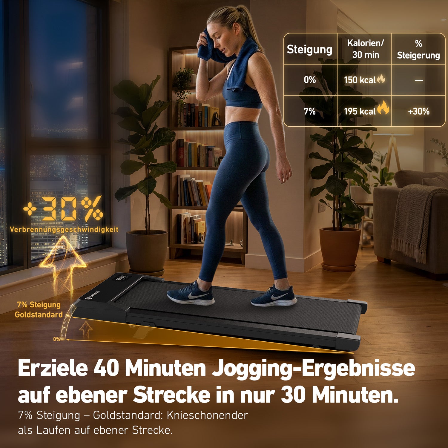 DeerRun Q2 Urban Smart-Walk-Laufband mit eine Anpassungskombination für die Arbeit von zu Hause aus