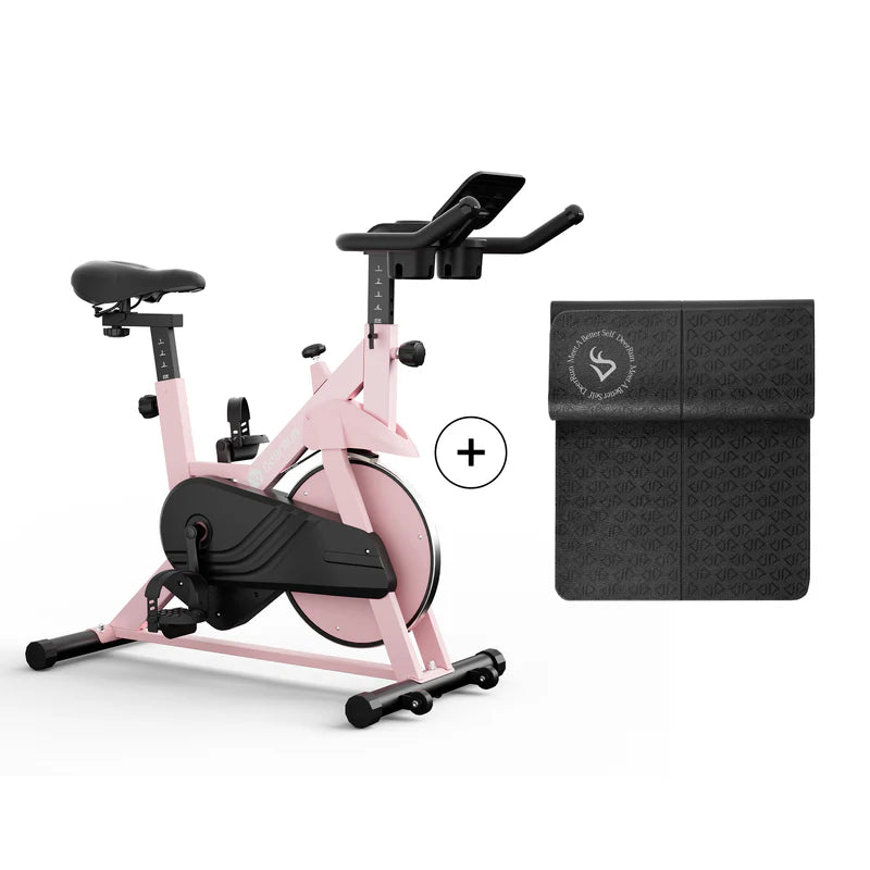 DeerRun S500 Rose Indoor-Smart-Bike mit einstellbarem magnetischem Widerstand und leisem Riemen und PitPat App