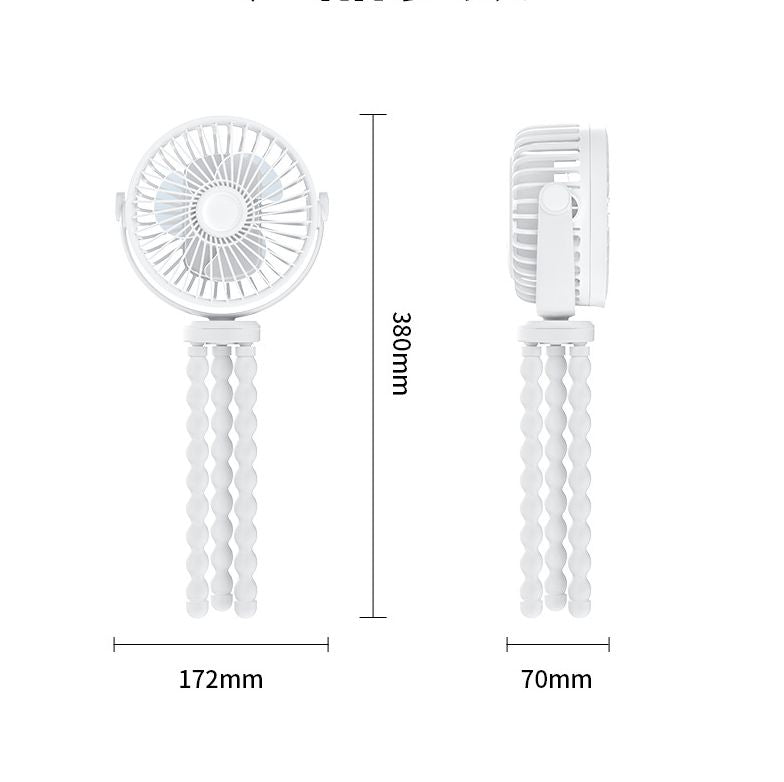 DeerRun batteriebetriebener Laufbandventilator mit flexiblem Stativ und Clip