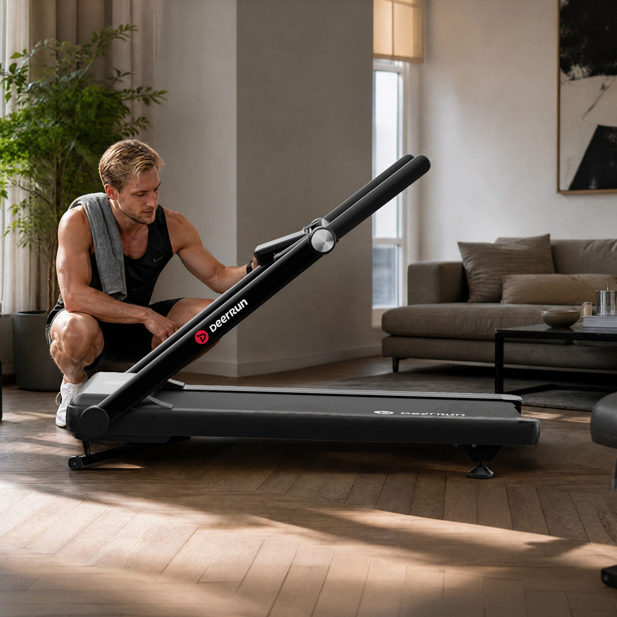 DeerRun Apex Rise 1 Challenge Training – Klappbares smartes Laufband mit 25 % automatischer Steigung