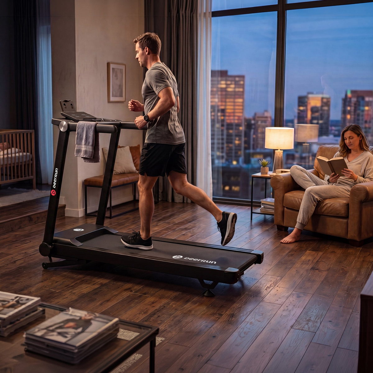 DeerRun Apex Rise 1 Challenge Training – Klappbares smartes Laufband mit 25 % automatischer Steigung