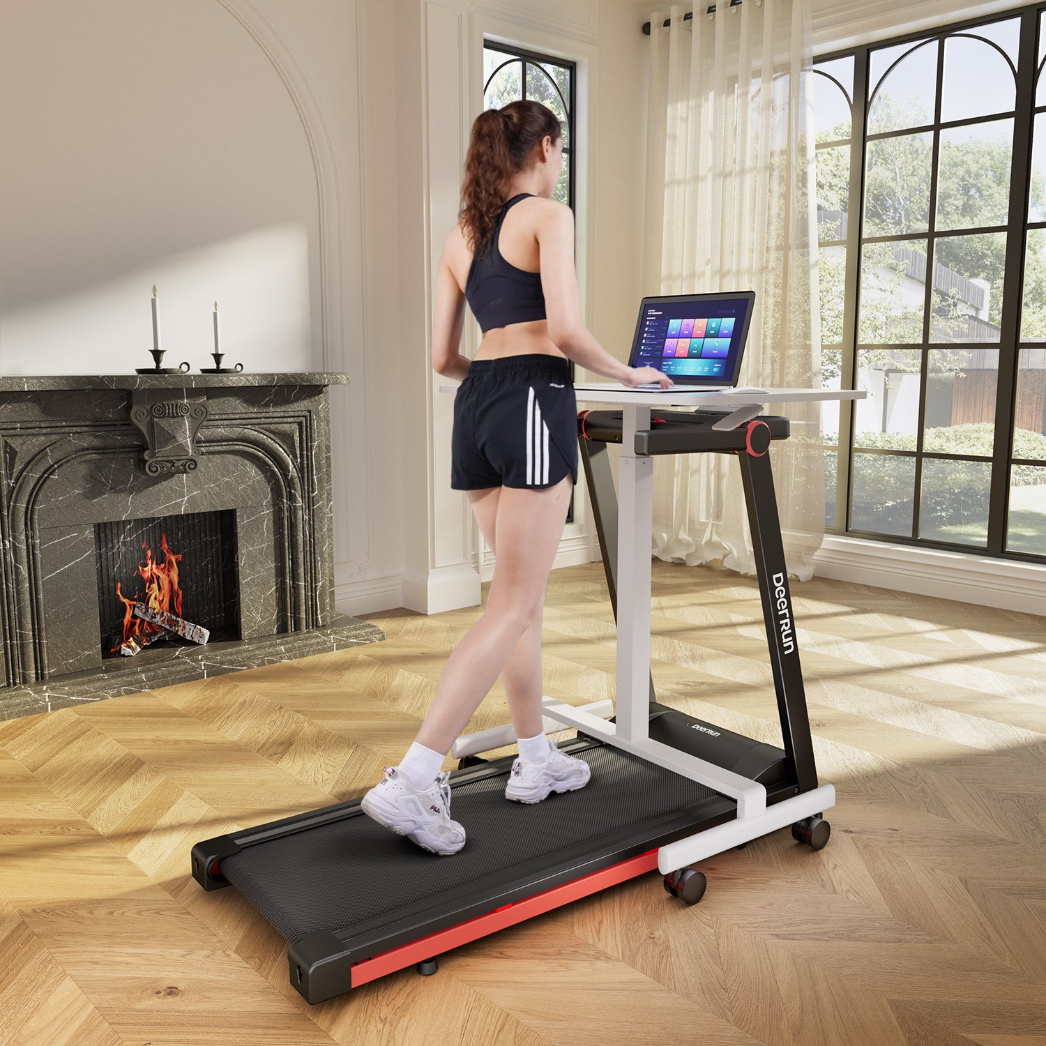 DeerRun A1 Pro Smart-Laufband mit eine Anpassungskombination für die Arbeit von zu Hause aus