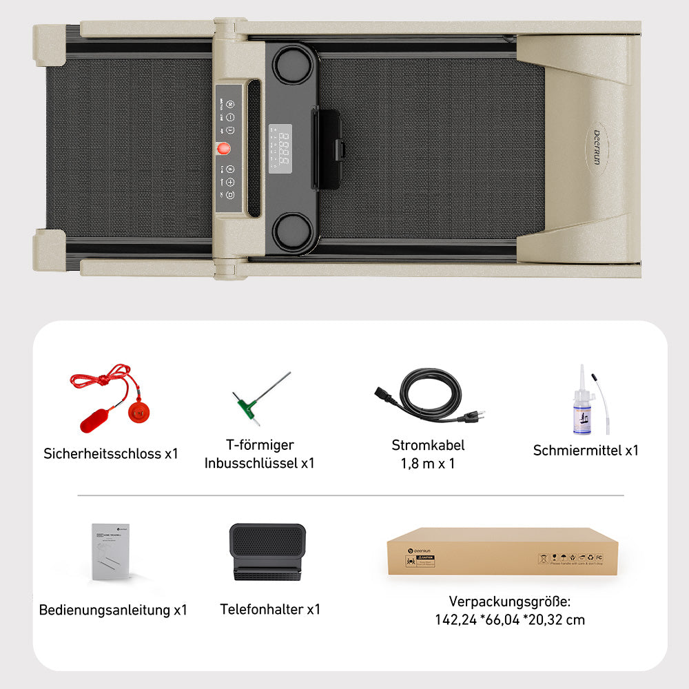DeerRun A1 Pro Move+ – Faltbares Laufband mit 6 % Steigung | 2025 Upgrade-Chip & NFC-Unterstützung | 158 kg Tragkraft, bis zu 16 km/h
