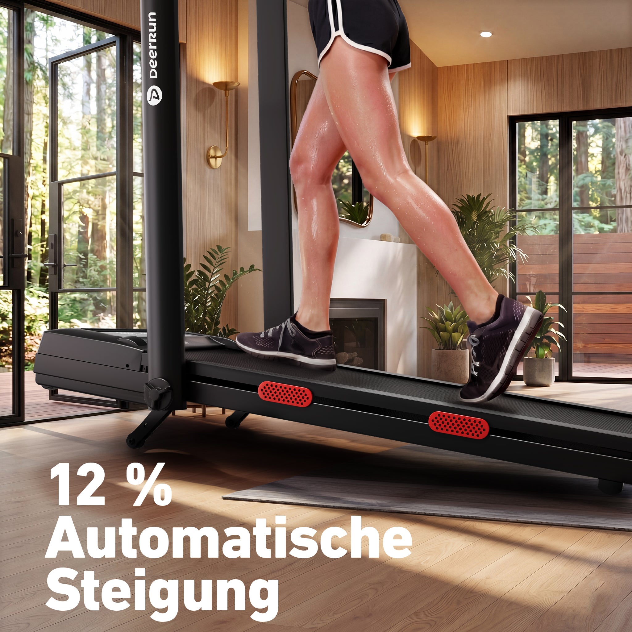 DeerRun Z10 Pro Muse 2-in-1 Klappbares Laufband mit 12% Auto-Steigung