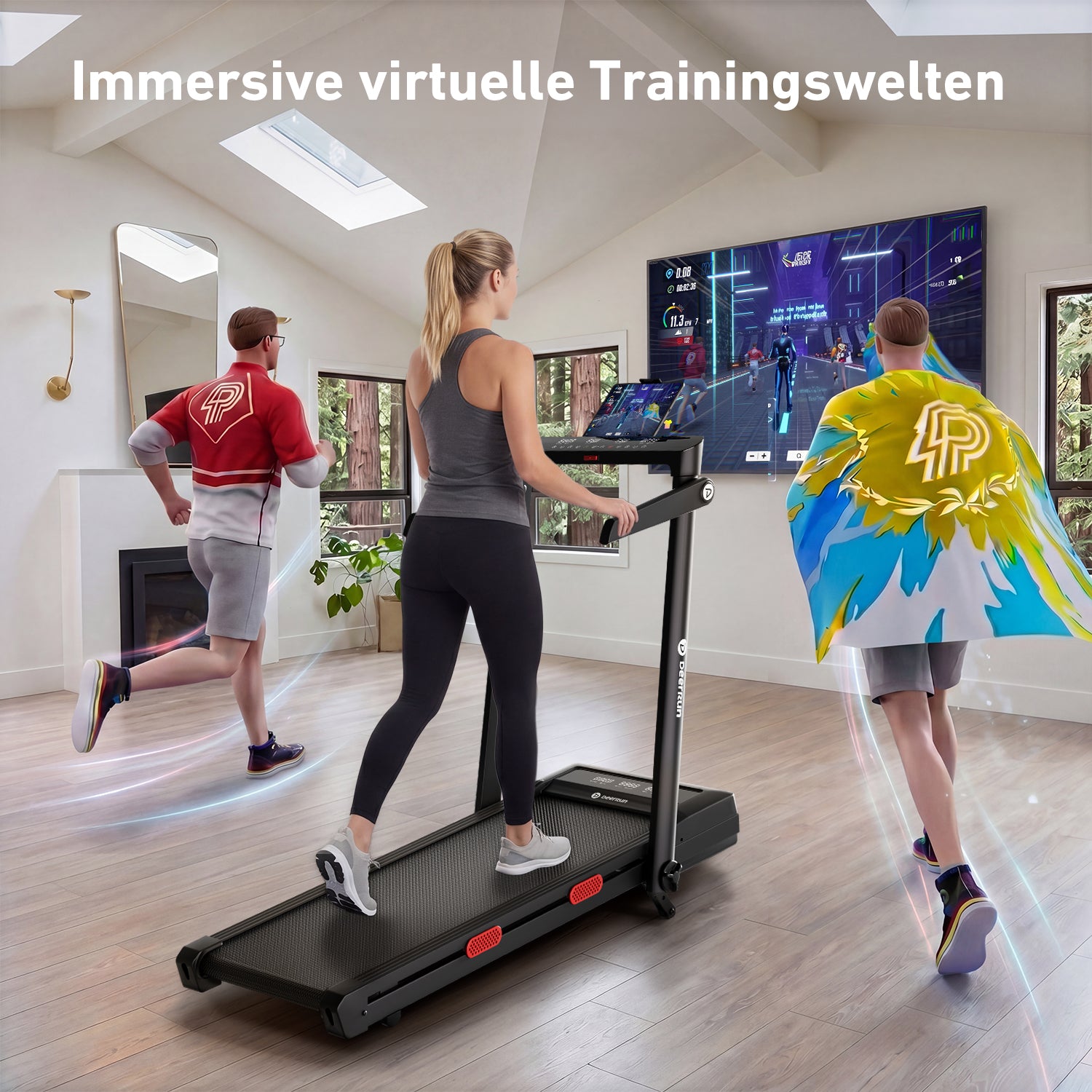 DeerRun Z10 Pro Muse 2-in-1 Klappbares Laufband mit 12% Auto-Steigung