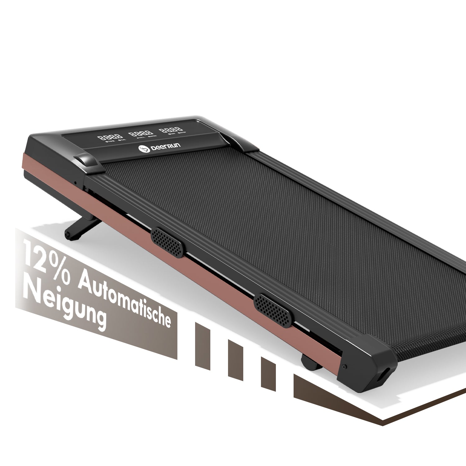 DeerRun Z10 Smart Incline Laufband #Farbe_Schwarz mit Roségold
