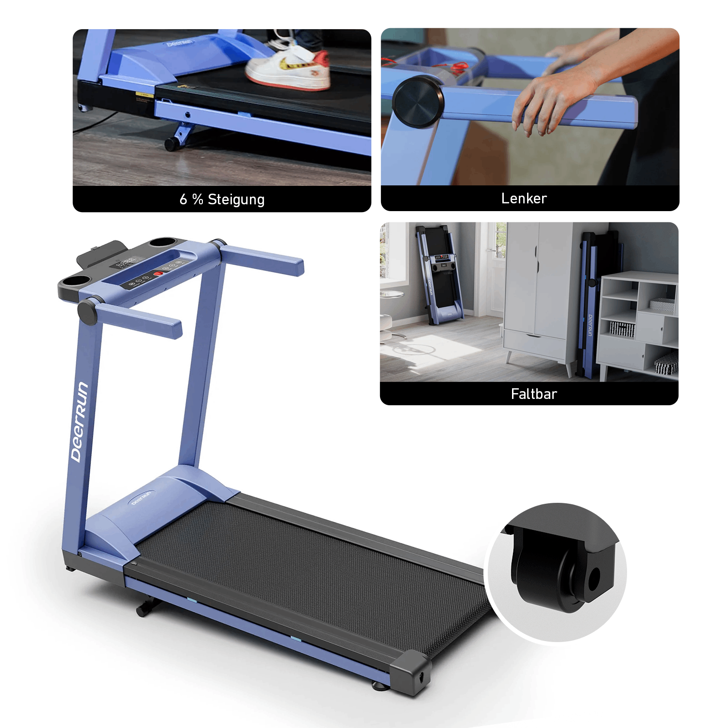 DeerRun A1 Pro Klappbares Laufband #Farbe_Blau