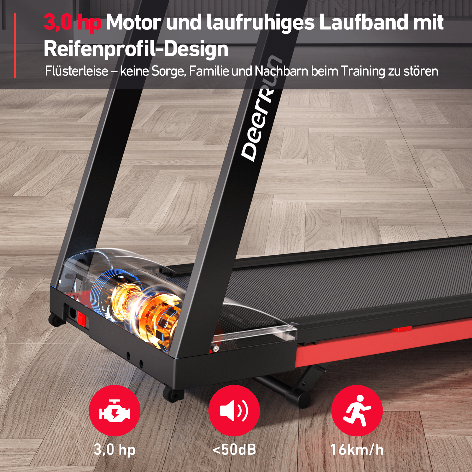 DeerRun A1 Pro Klappbares Laufband #Farbe_Schwarz
