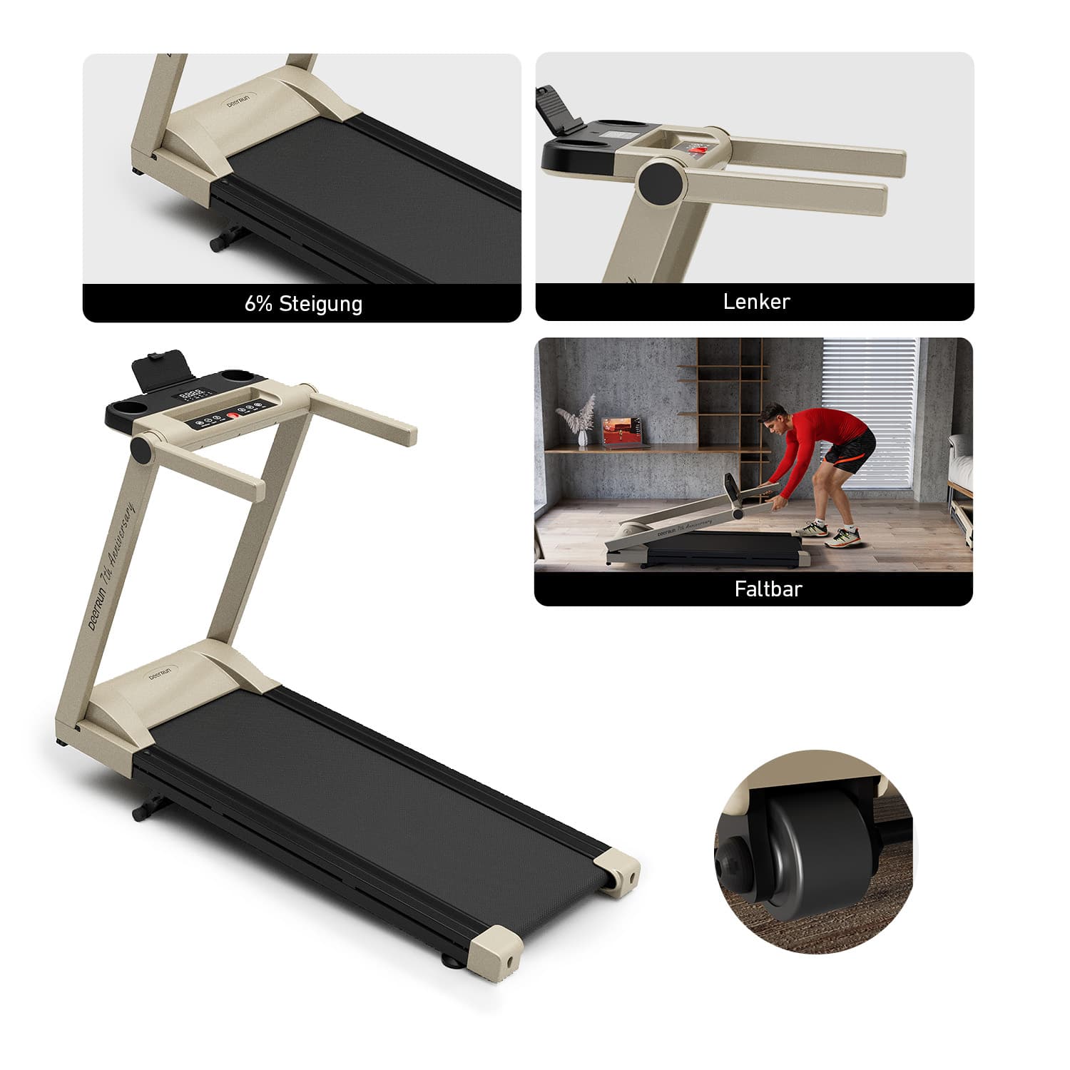 DeerRun A1 Pro Klappbares Laufband #Farbe_Starlight
