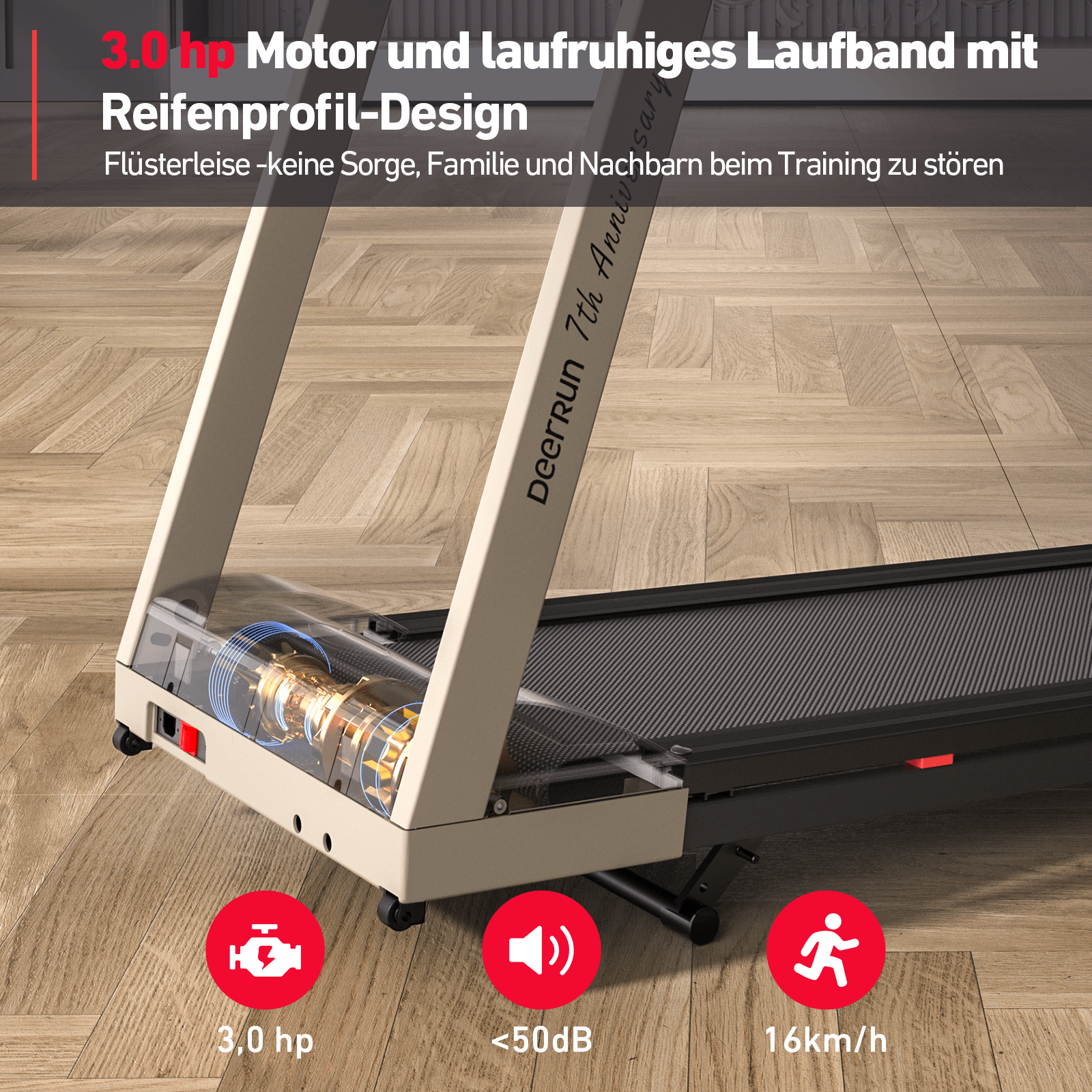 DeerRun A1 Pro Klappbares Laufband #Farbe_Starlight