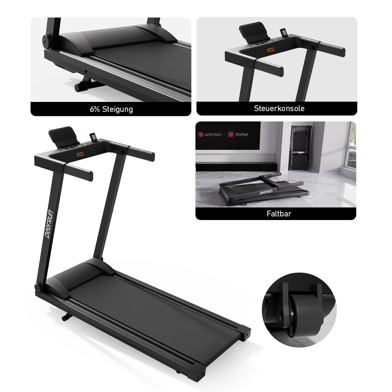 DeerRun A1 Urban Klappbares Laufband #Farbe_Schwarz