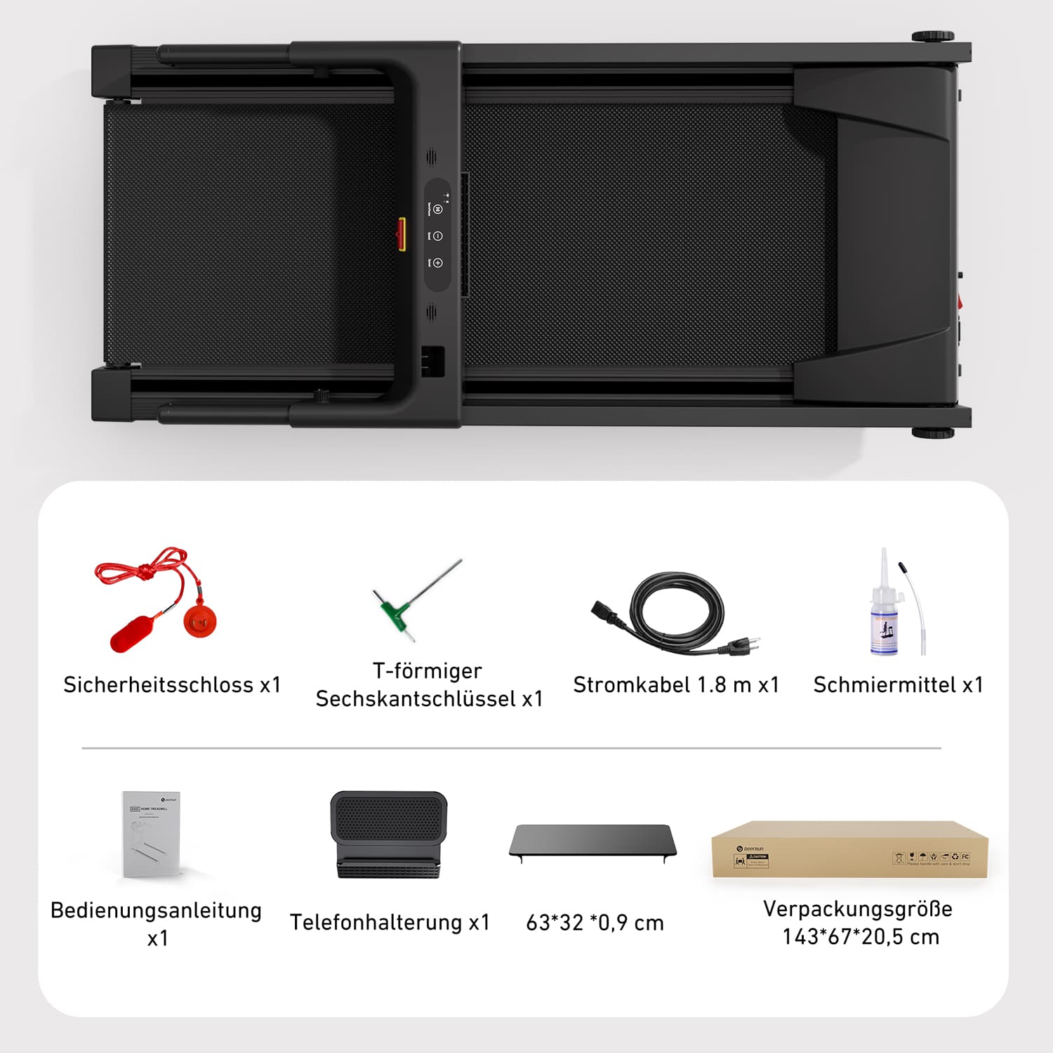 DeerRun A1 Urban Klappbares Laufband #Farbe_Schwarz