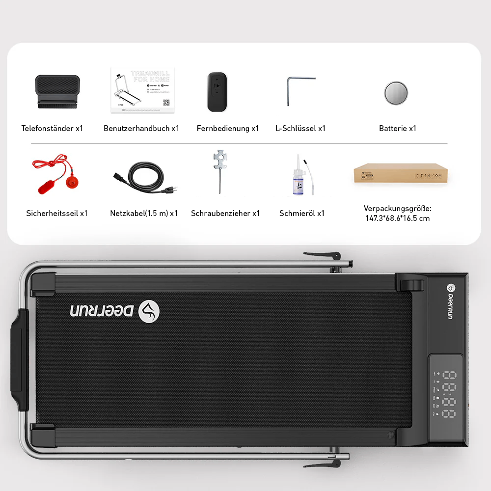 DeerRun A5 Pro Smartes 2 in 1 Laufband #Farbe_Silber