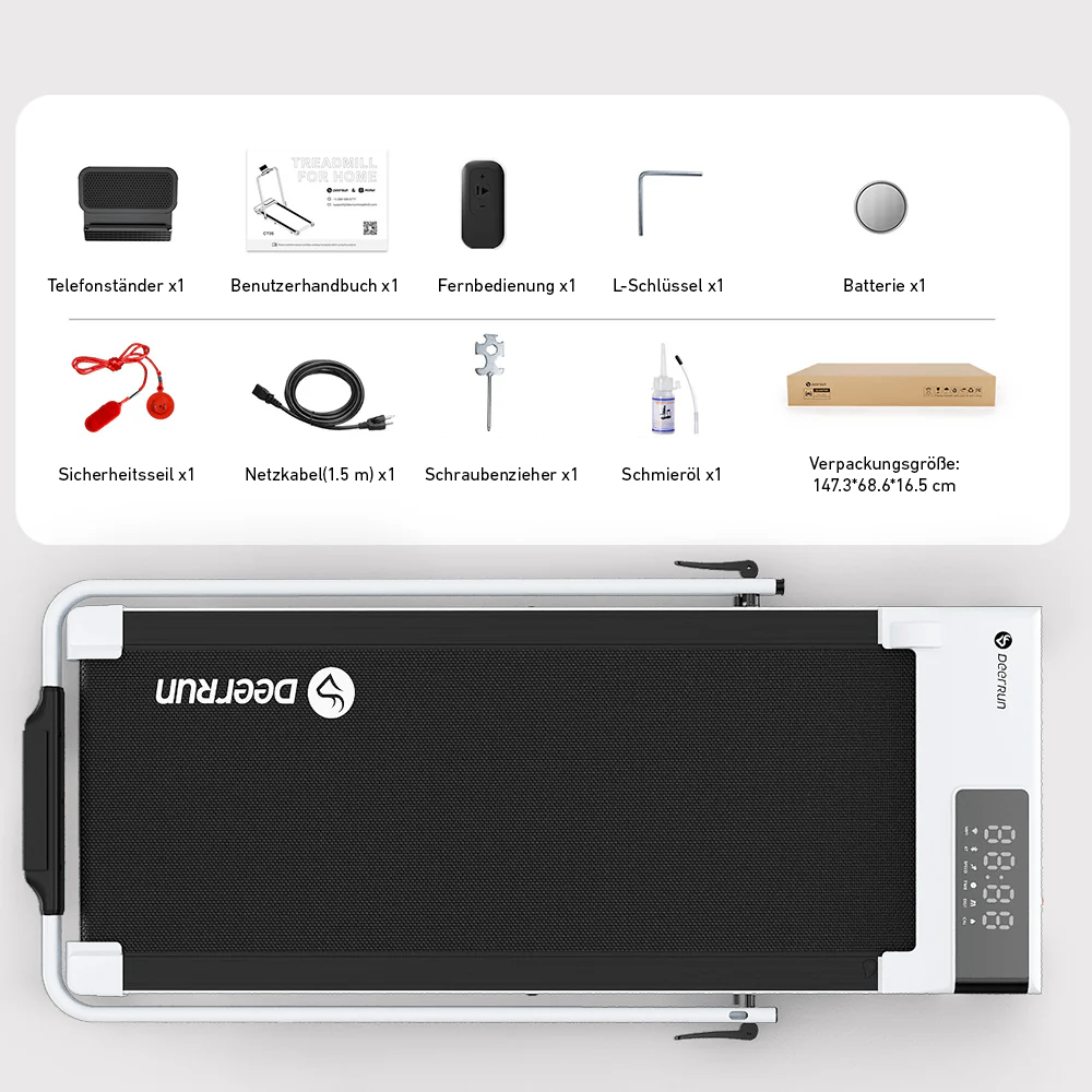 DeerRun A5 Pro Smartes 2 in 1 Laufband #Farbe_Weiß
